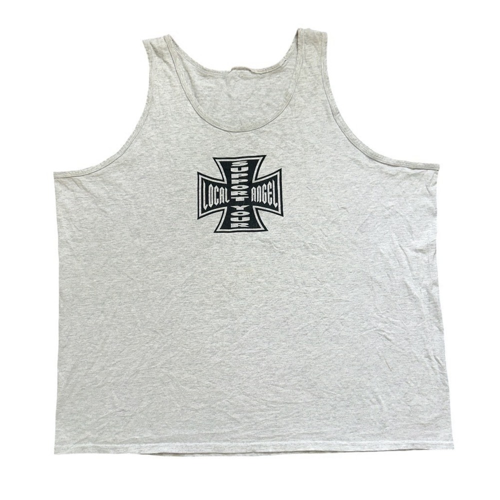 Vintage Hells Angels Support 81 Tank Top Size 2XL Gray